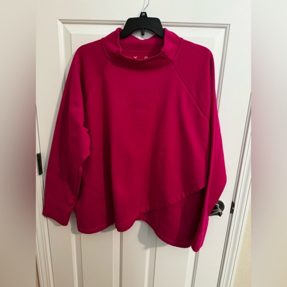 Xersion Womens Plus New Mock Neck Magenta Pink Quick Dri Top 3X